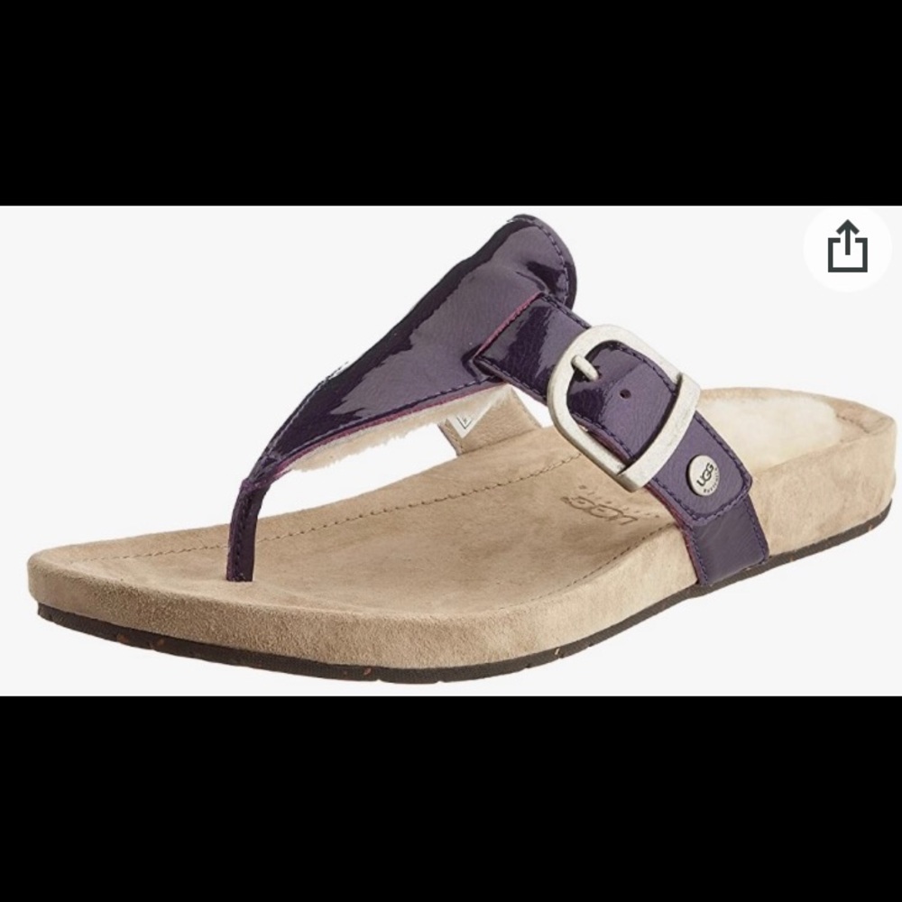 UGG Gypsy Purple Patent Leather Sandals. Size 8.